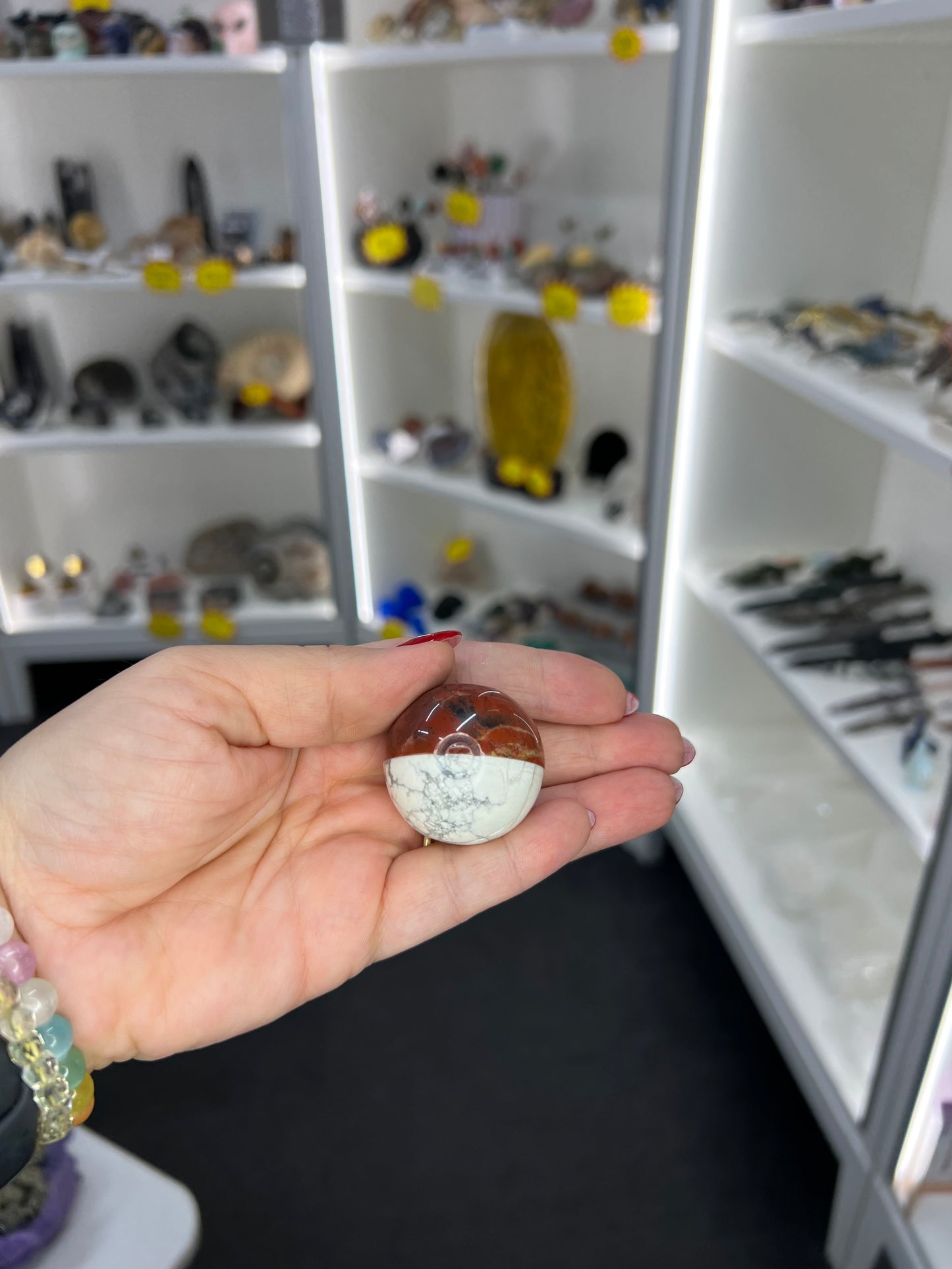 Red Jasper / Howlite Pokeball