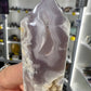 Black Flower Agate Tower