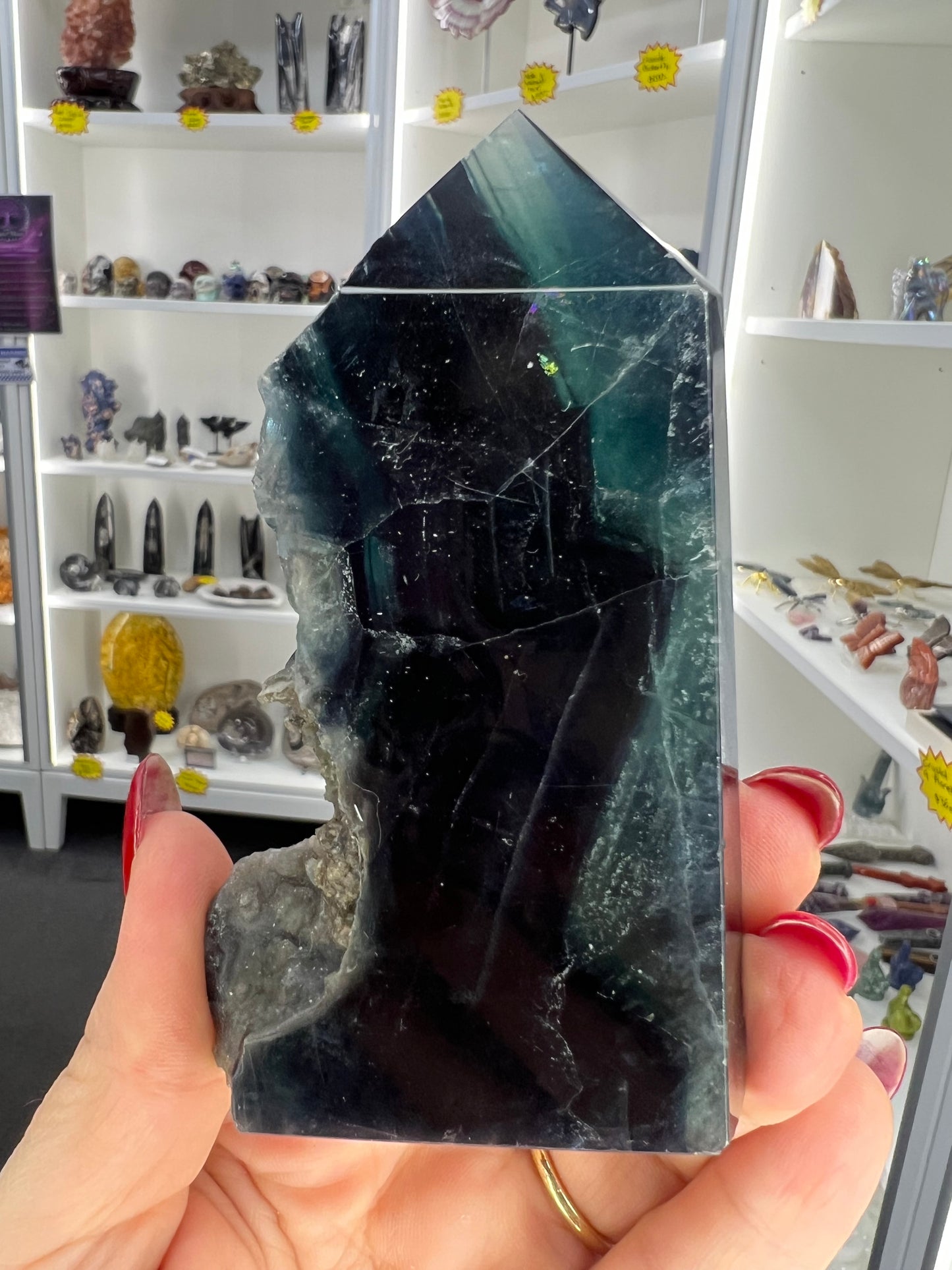 Black Fluorite Slab / Tower (UV Reactive)