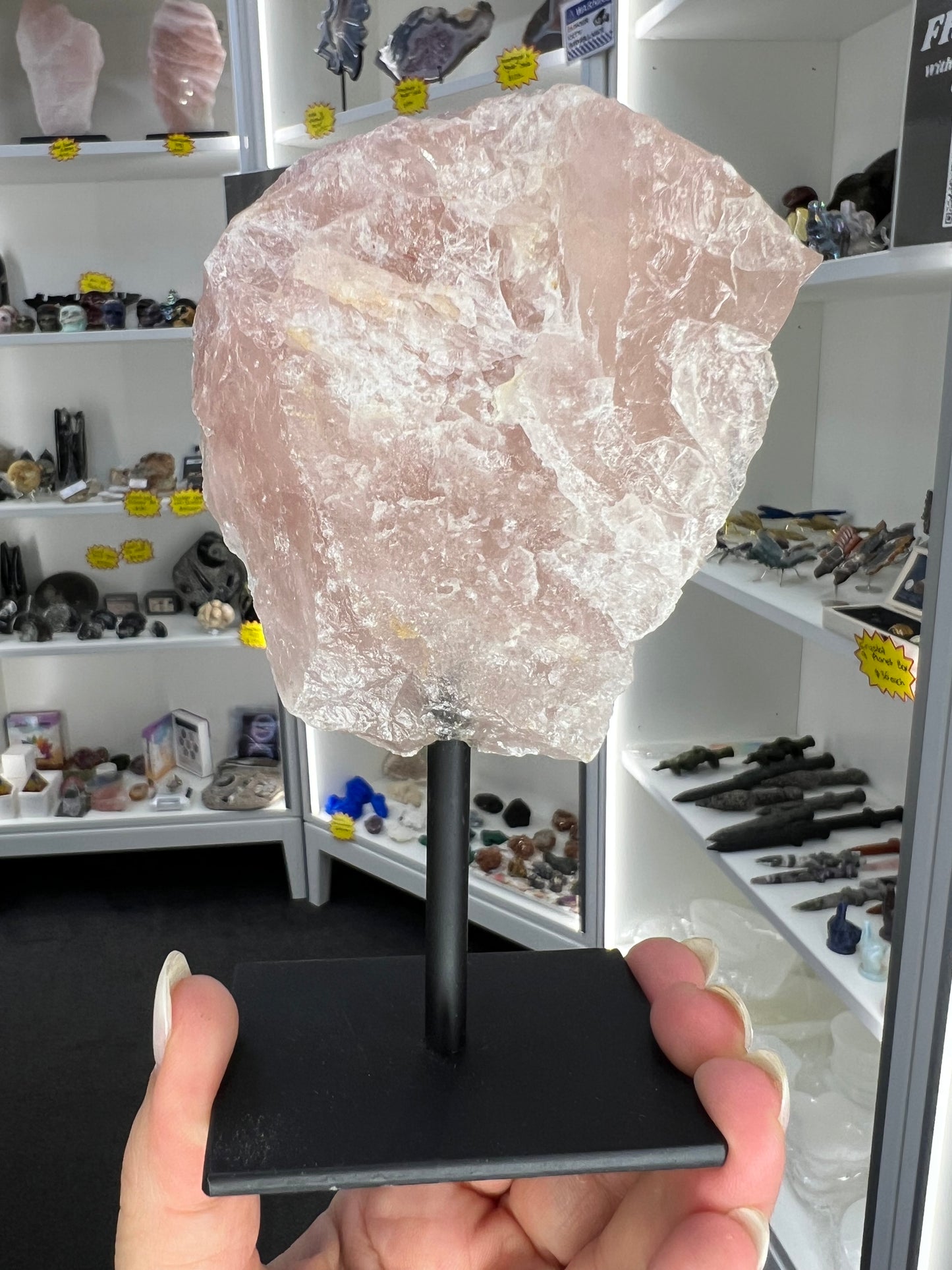 Rose Quartz Chunk on Stand