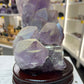 Amethyst Cluster on Custom Wooden Stand