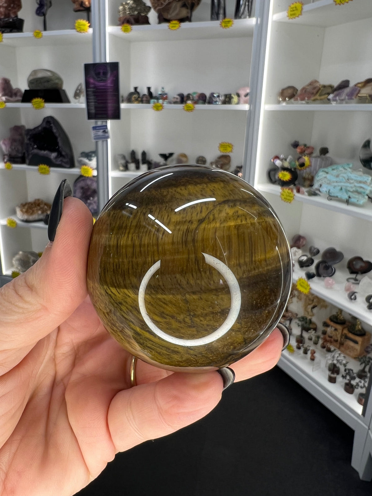 Tigers Eye Sphere on Stand