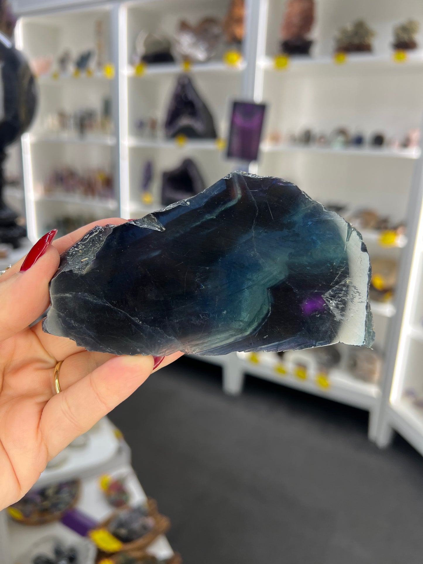 Black Fluorite Slab (UV reactive)