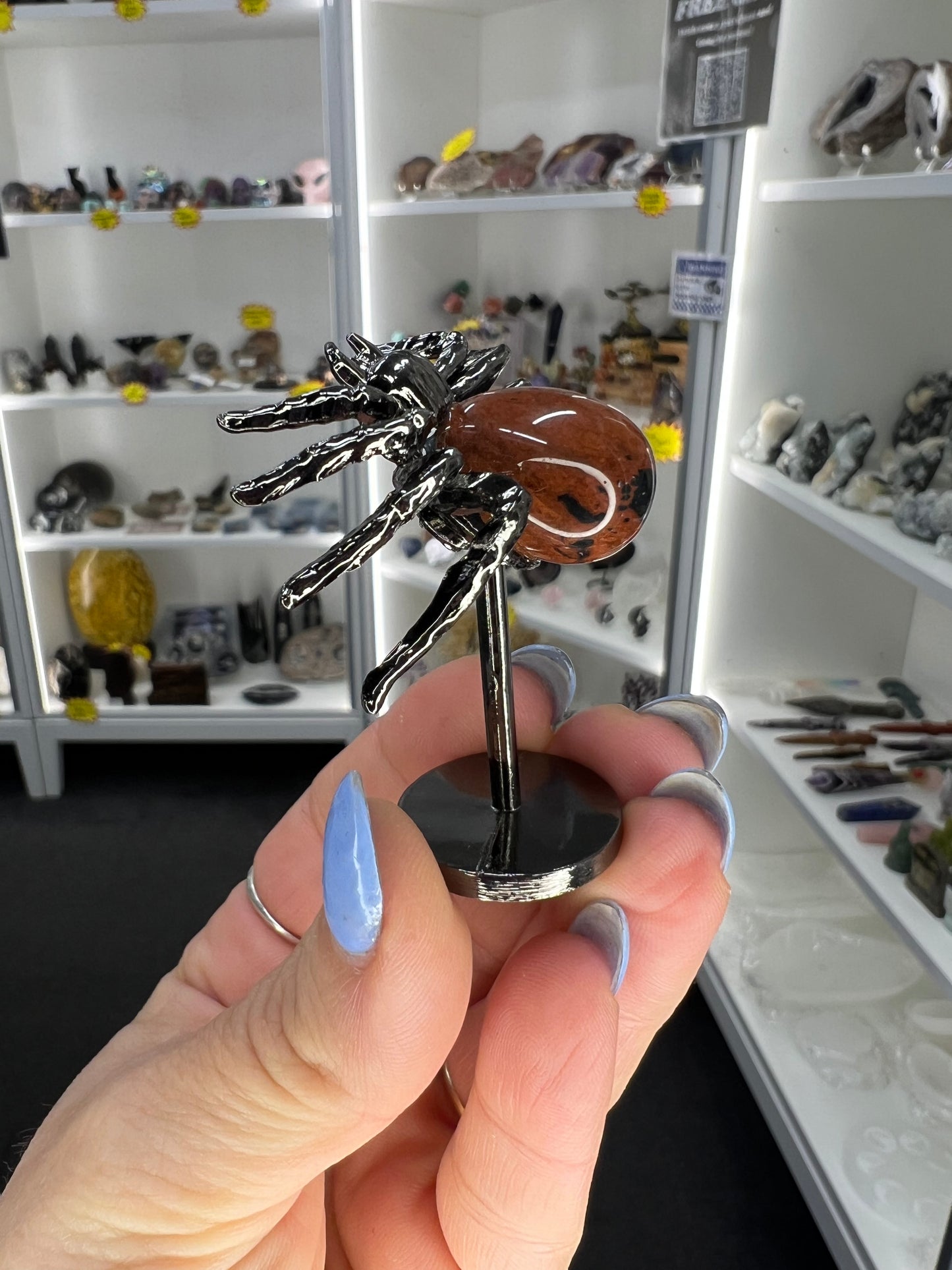 Red Jasper Spider on Stand