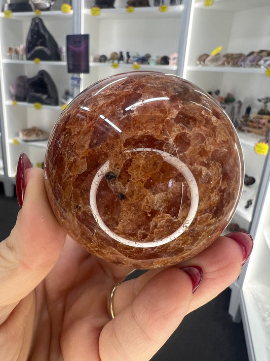 Golden Strawberry Quartz Sphere with Stand
