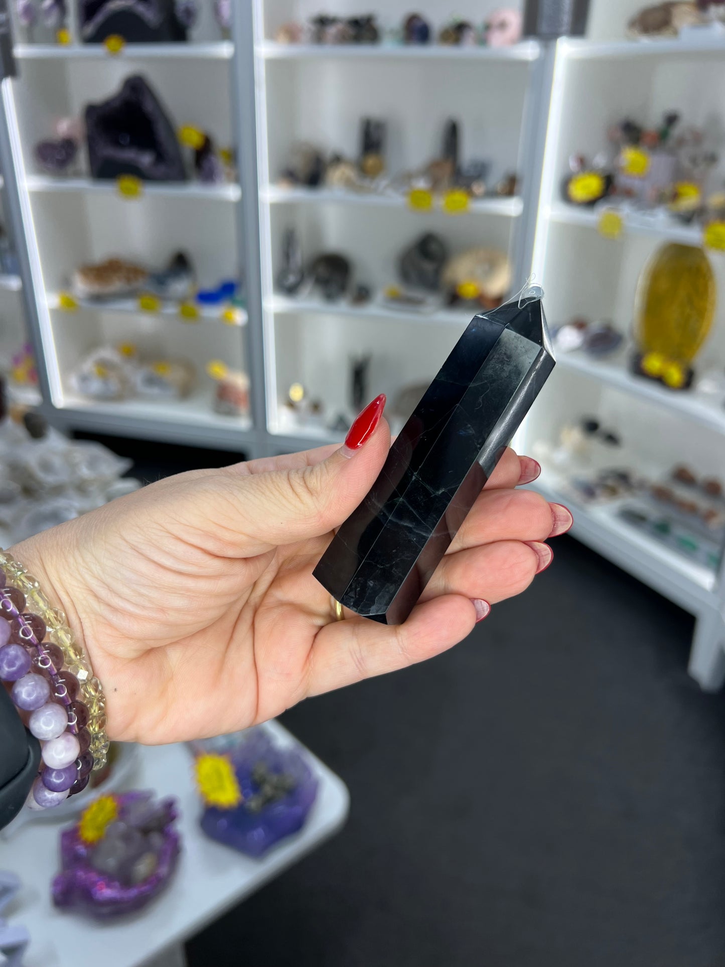 Black Fluorite Tower (UV Reactive)