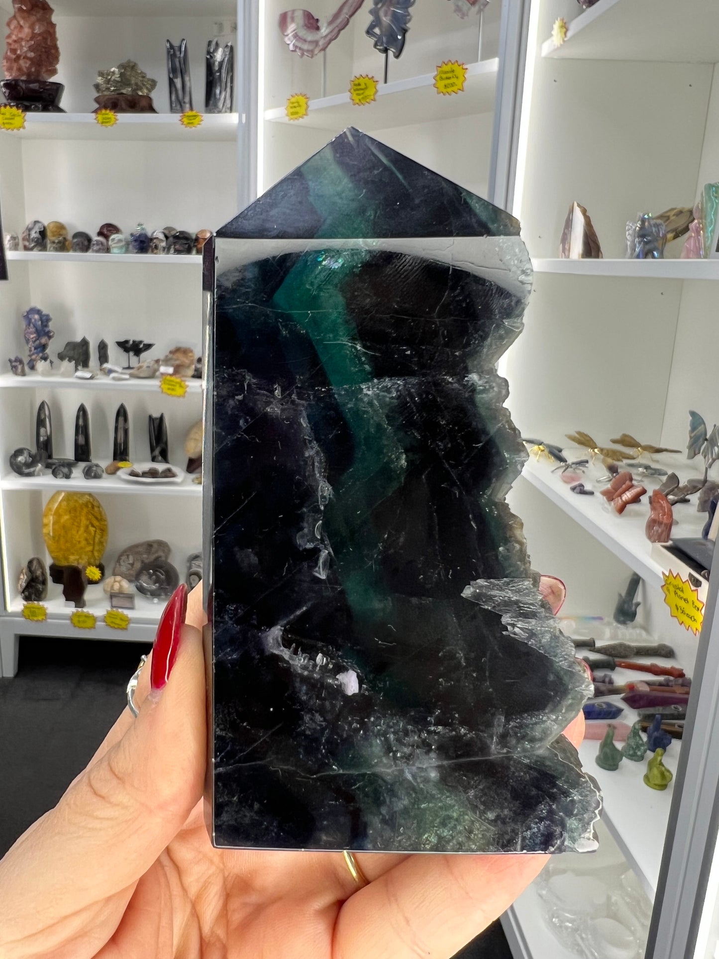 Black Fluorite Slab / Tower (UV Reactive)
