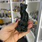 Green Jade Cat on Skull