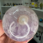 Amethyst x Flower Agate Sphere on Stand