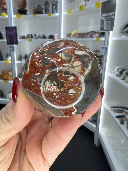 Money Agate Sphere with Stand