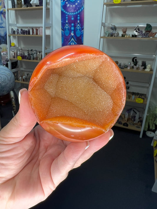 Geode Carnelian Sphere with Stand