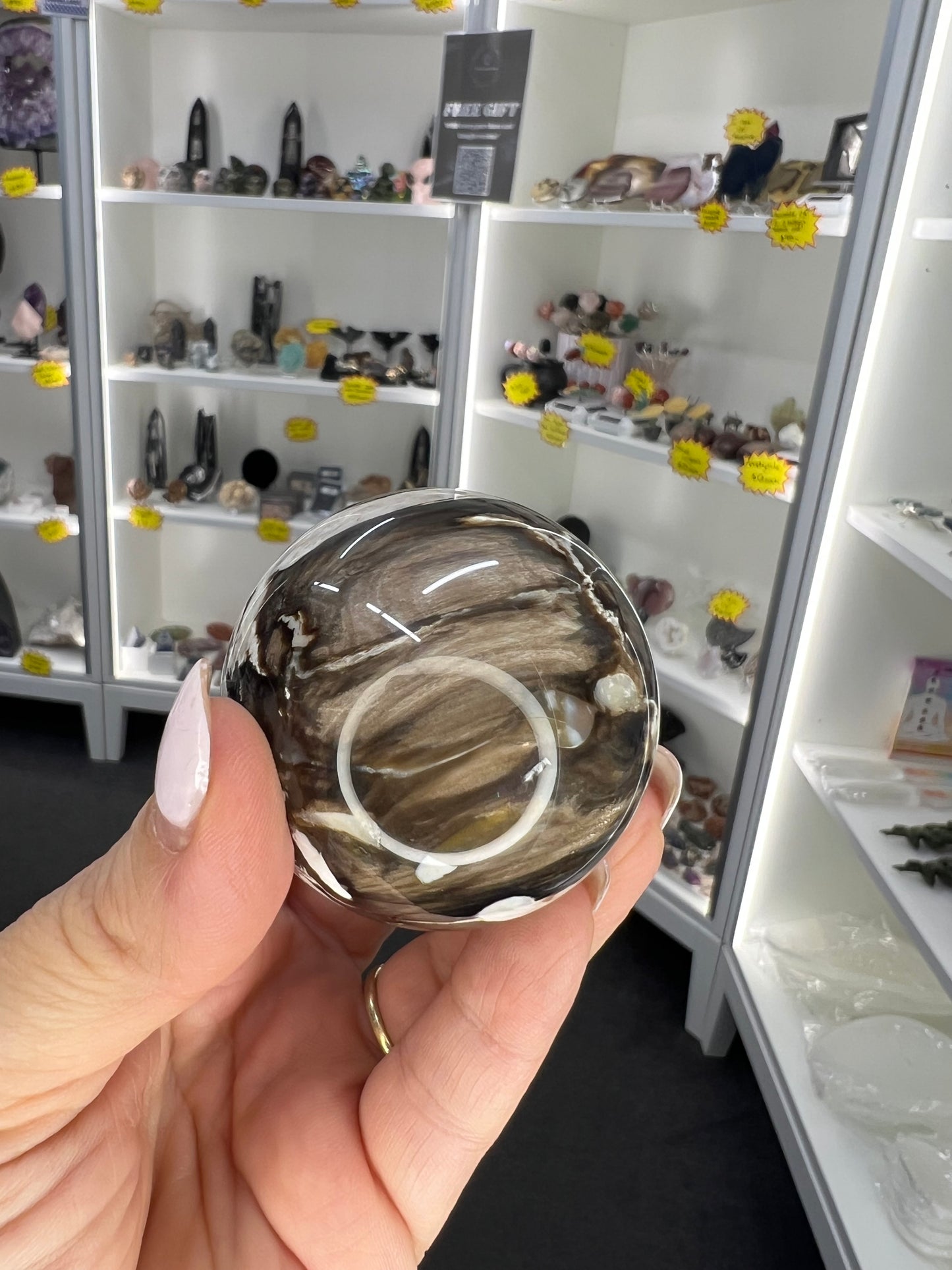 Peanutwood Jasper Sphere on Stand