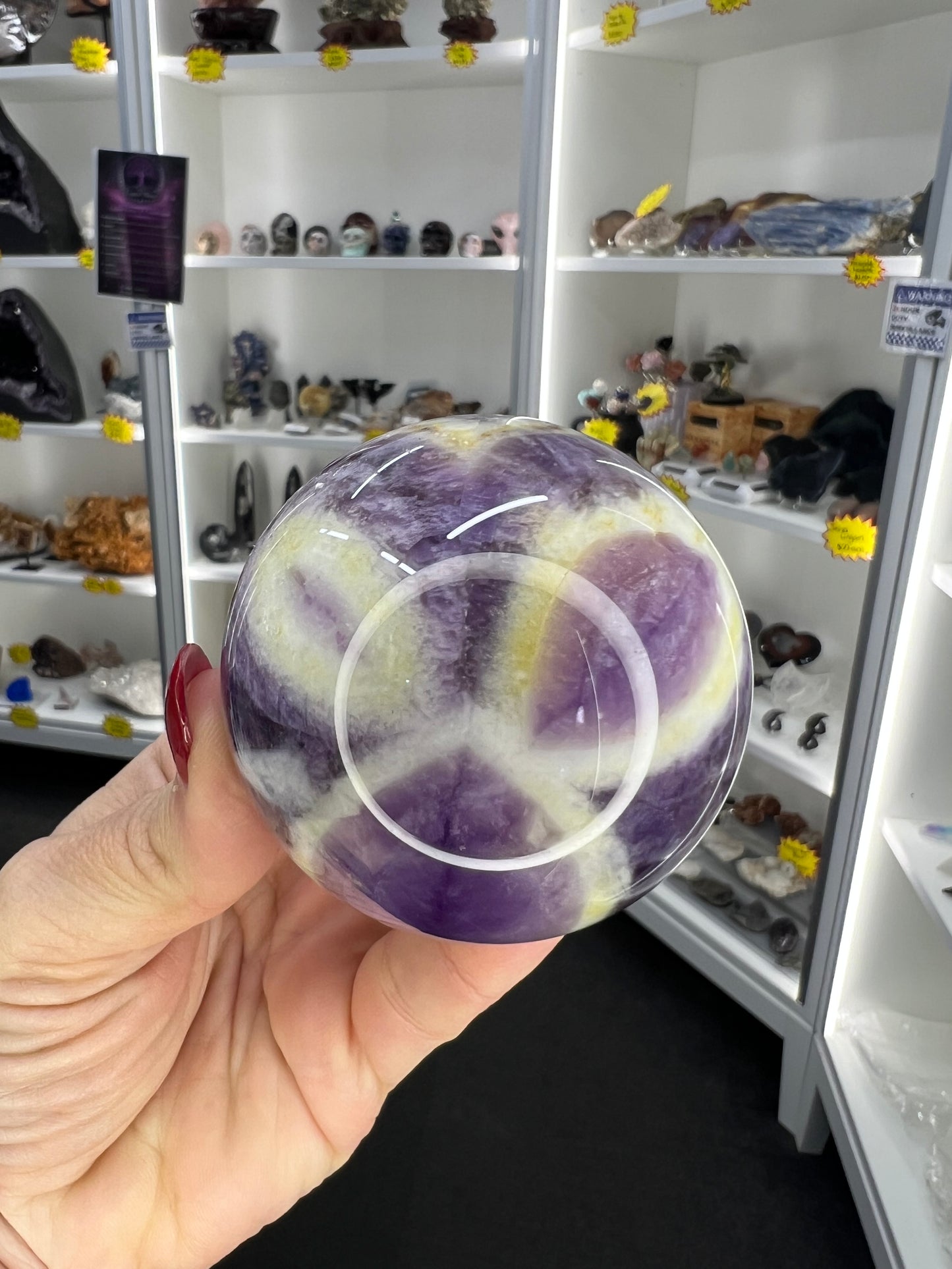 Chevron / Dream Amethyst Sphere with Stand