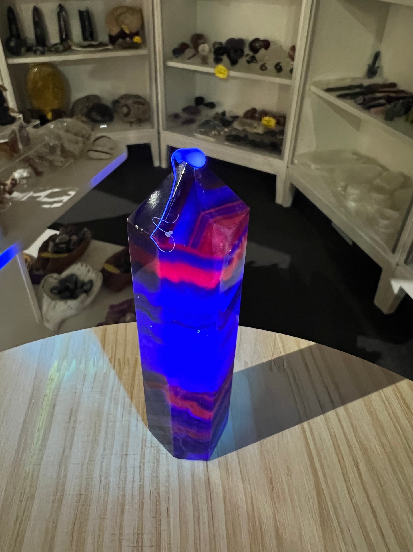 Black Fluorite Tower (UV Reactive)