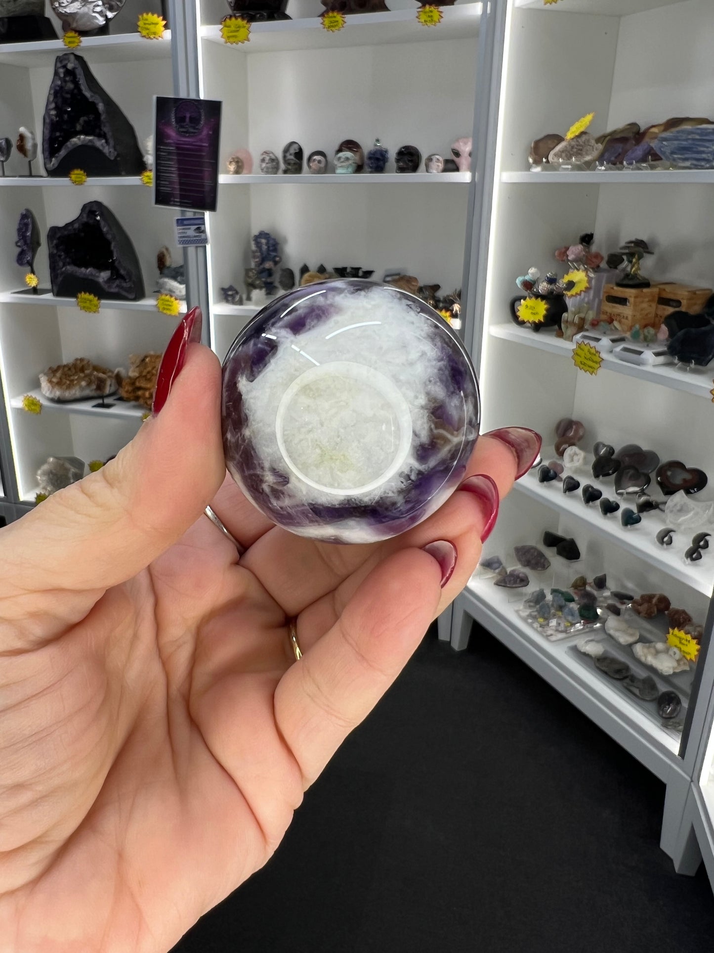 Chevron / Dream Amethyst Sphere with Stand