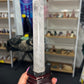Clear Quartz Tower with Wooden Stand