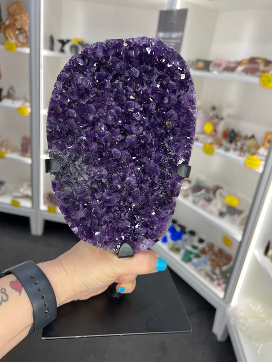 Amethyst Cluster on Rotating Stand