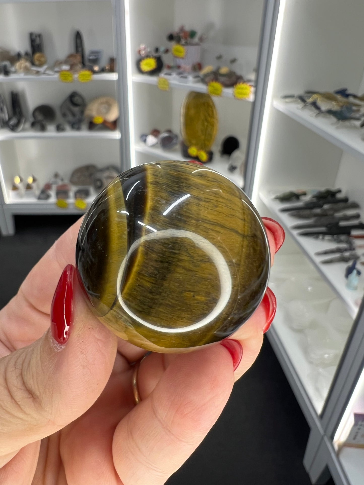 Tigers Eye Sphere with Stand