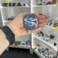 Blue Coral Jade Sphere on Stand