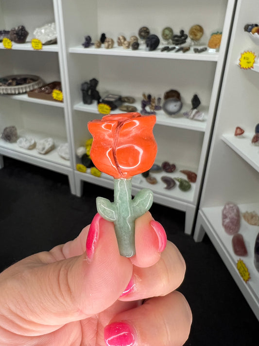 Red Jasper / Green Aventurine Rose