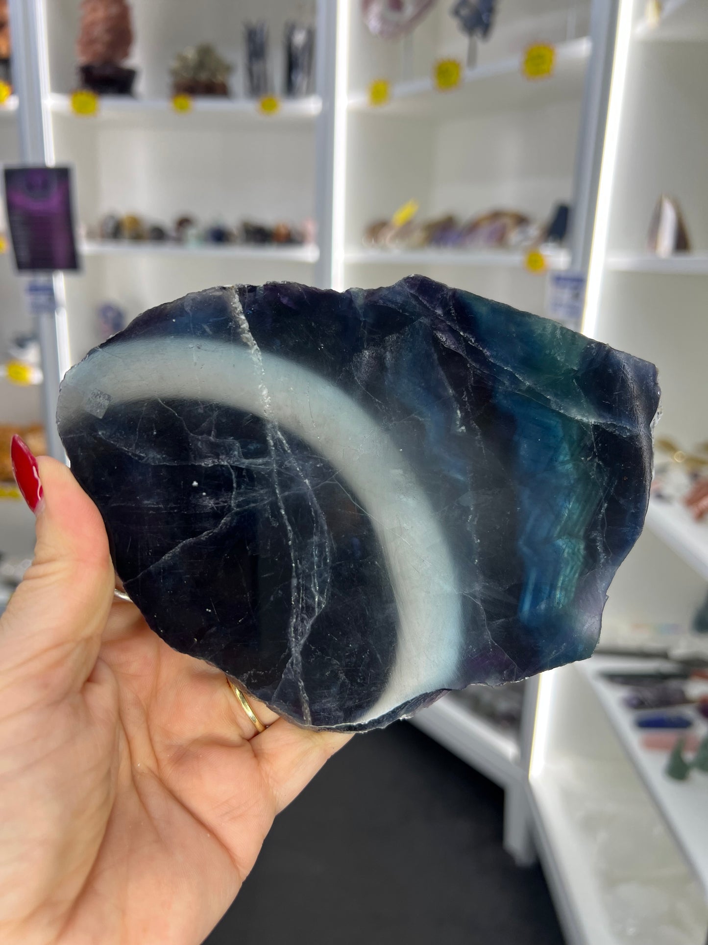 Black Fluorite Slab (UV Reactive)