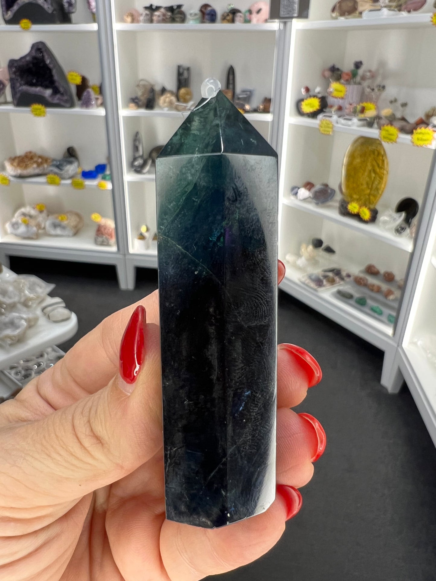 Black Fluorite Tower (UV Reactive)