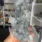 Apophyllite on Blue Chalcedony
