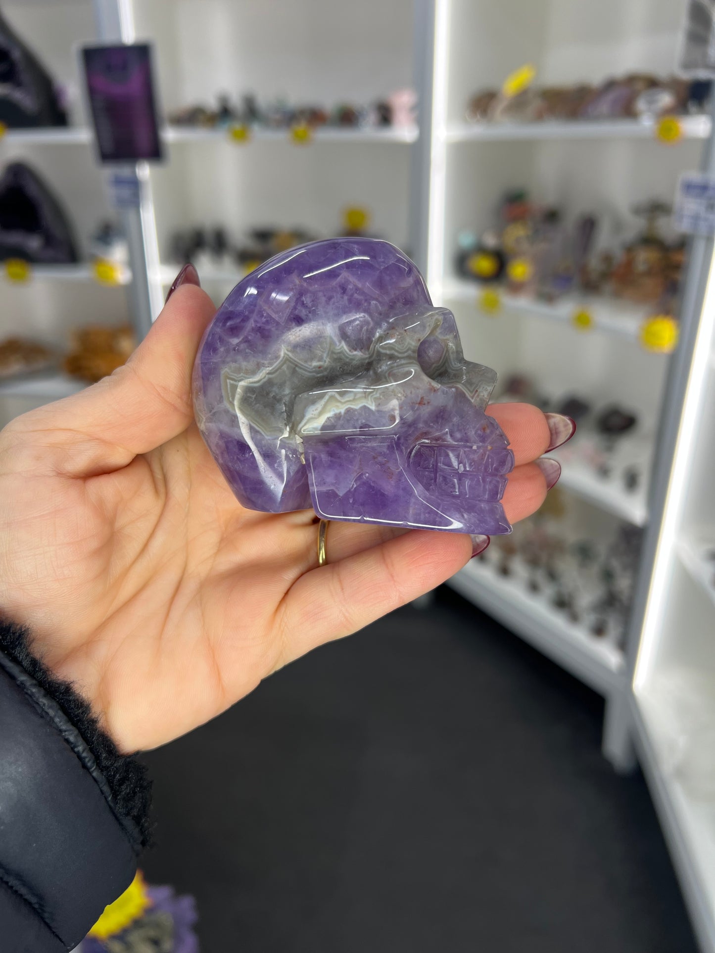 Crazy Lace Amethyst Skull