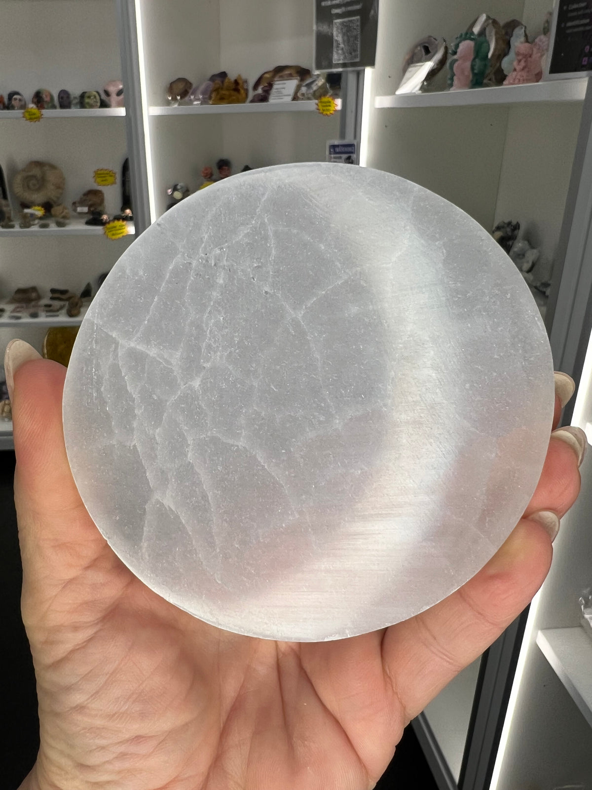 Selenite Round Charging Plate