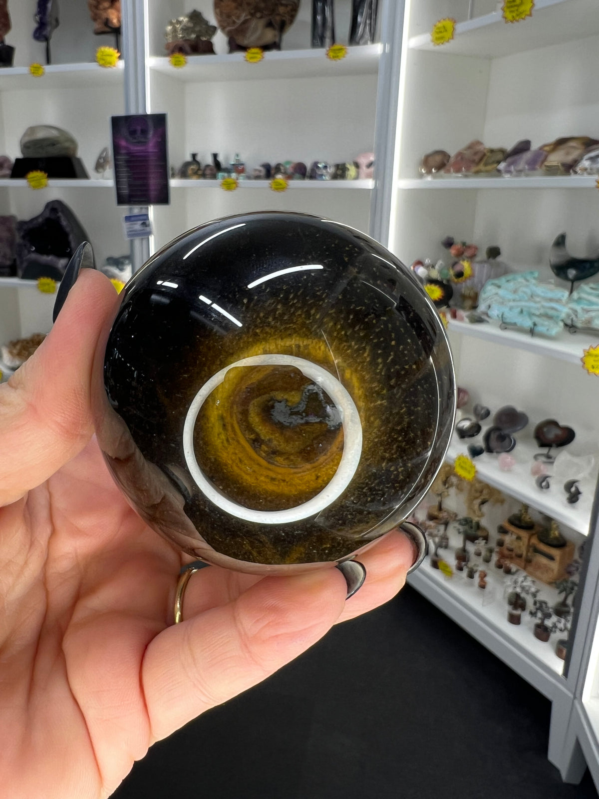 Tigers Eye Sphere on Stand