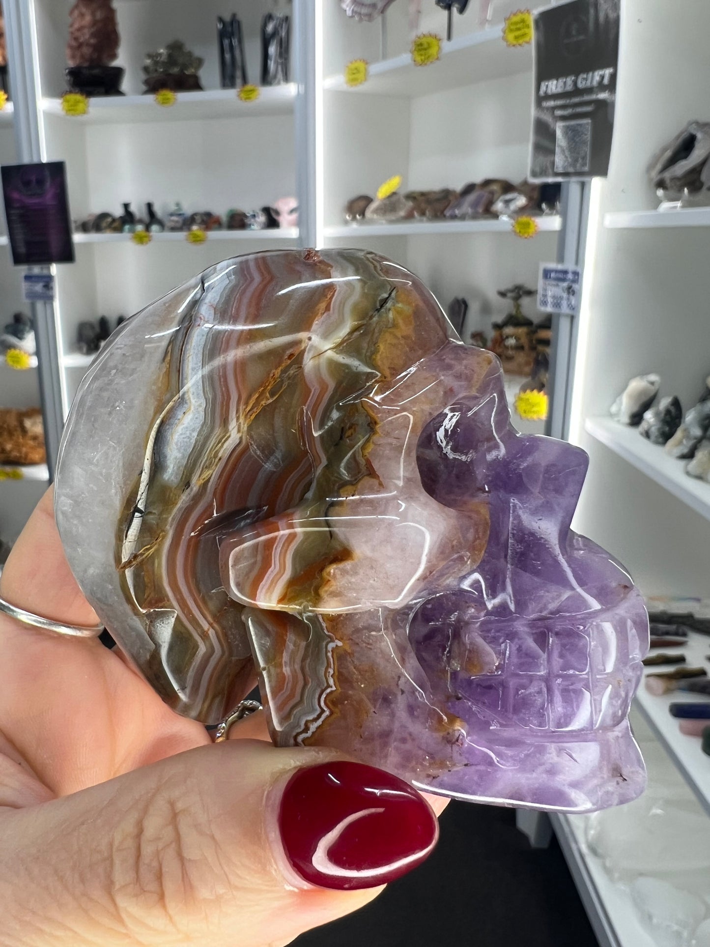 Crazy Lace Amethyst Skull