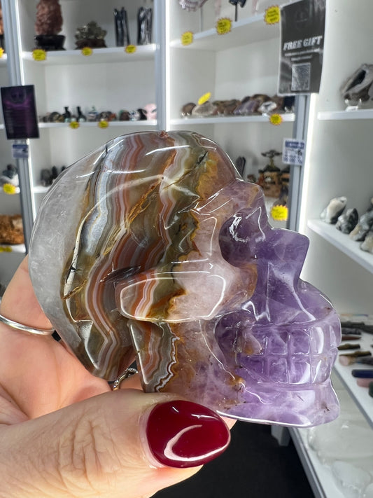 Crazy Lace Amethyst Skull