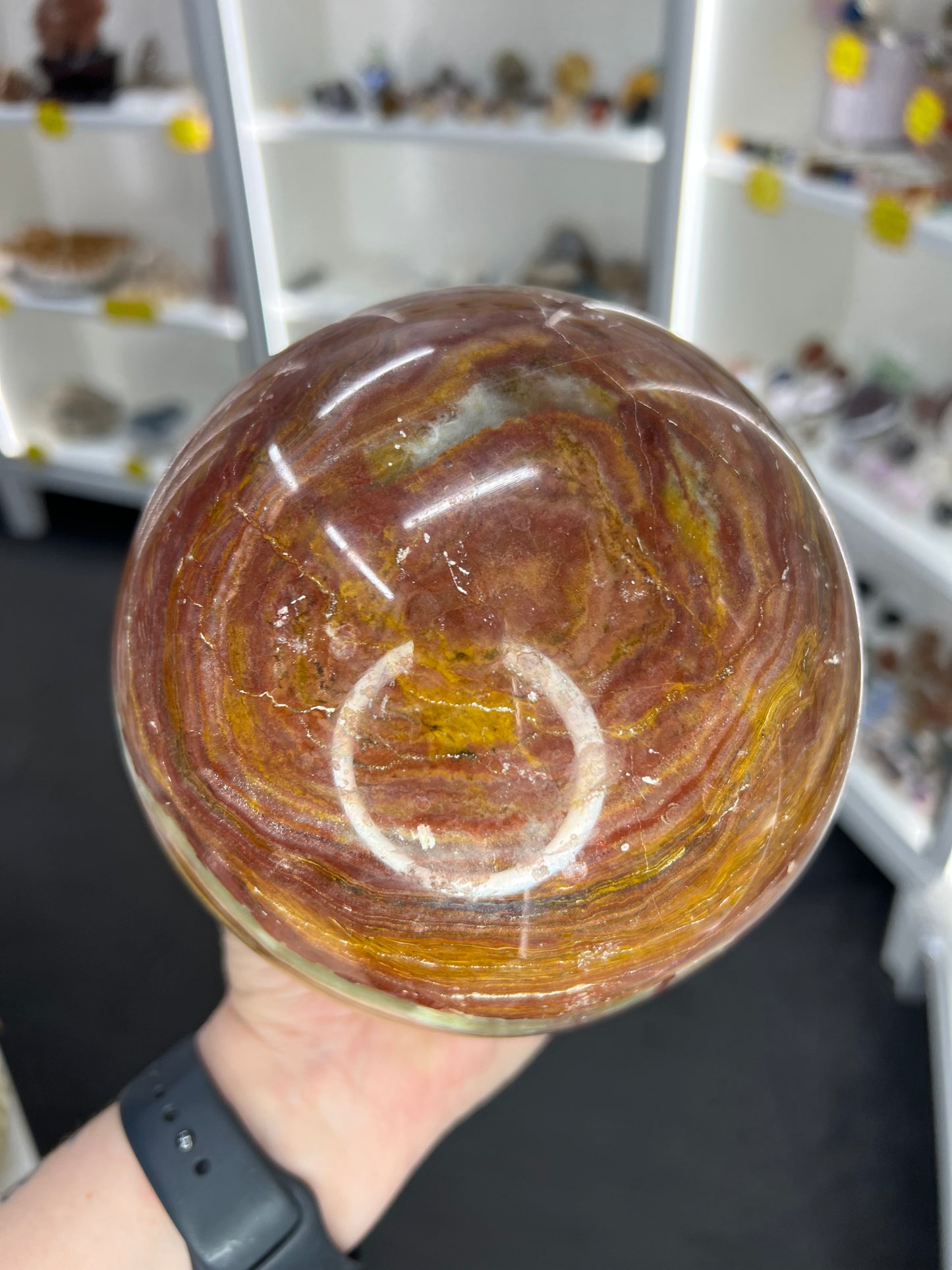 Green Onyx Sphere with Stand