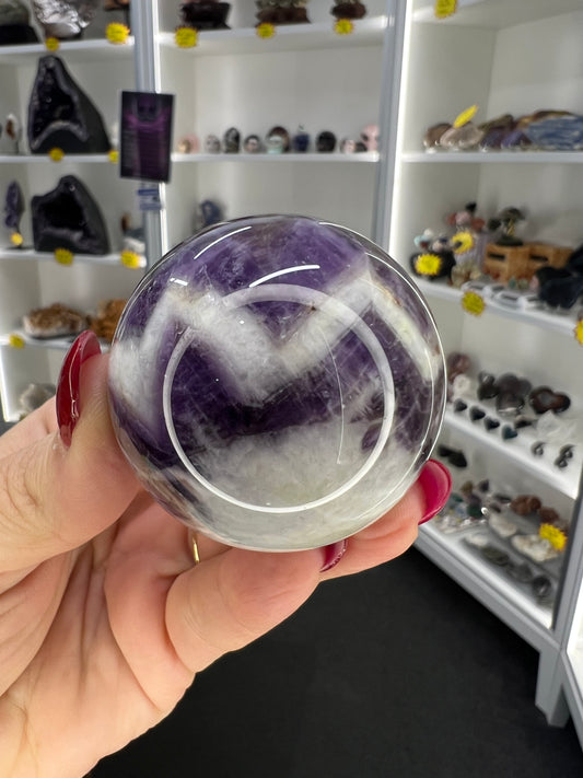 Chevron / Dream Amethyst Sphere with Stand