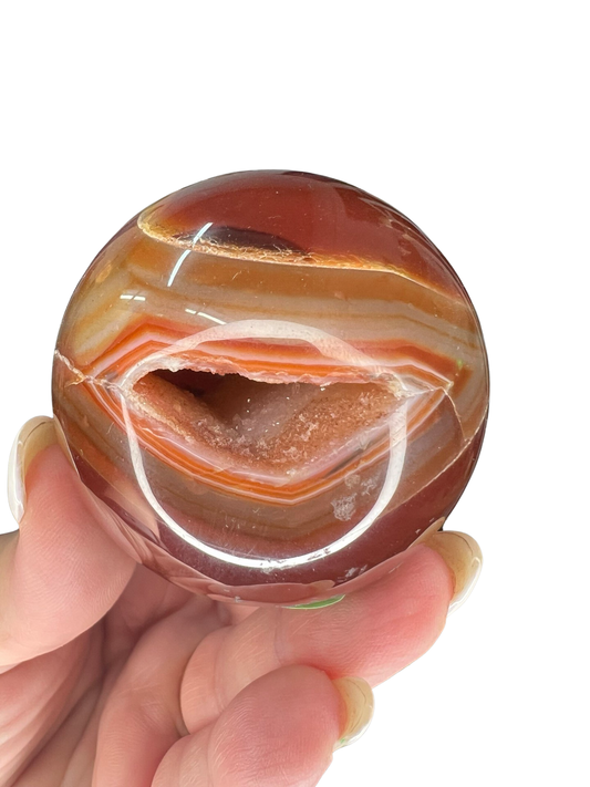 Geode Carnelian Sphere with Stand