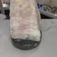 Rose Quartz Lamp on Fossil Orthoceras Base