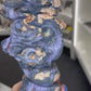 Blue Flower Agate Dragon on Sword
