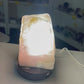 Rose Quartz Lamp on Fossil Orthoceras Base