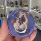 Blue Flower Agate Sphere on Stand