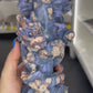 Blue Flower Agate Dragon on Sword