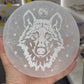 Selenite Wolf Charging Plate