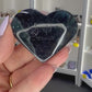 Black Fluorite Heart (UV Reactive)