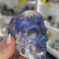 Blue Flower Agate Skull