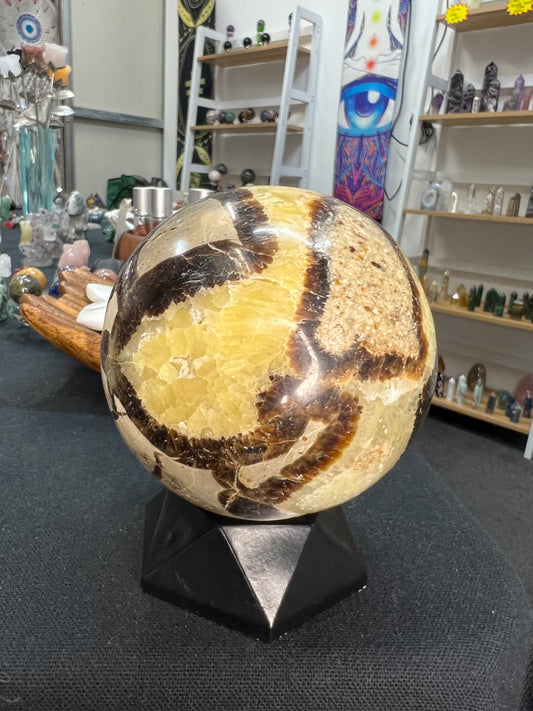 Septarian Sphere with Stand