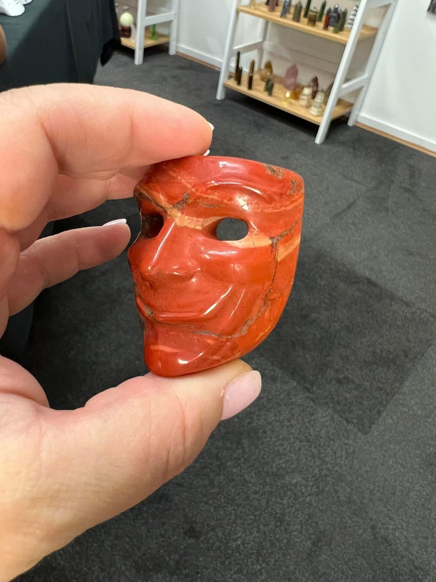 Red Jasper Mask Carving