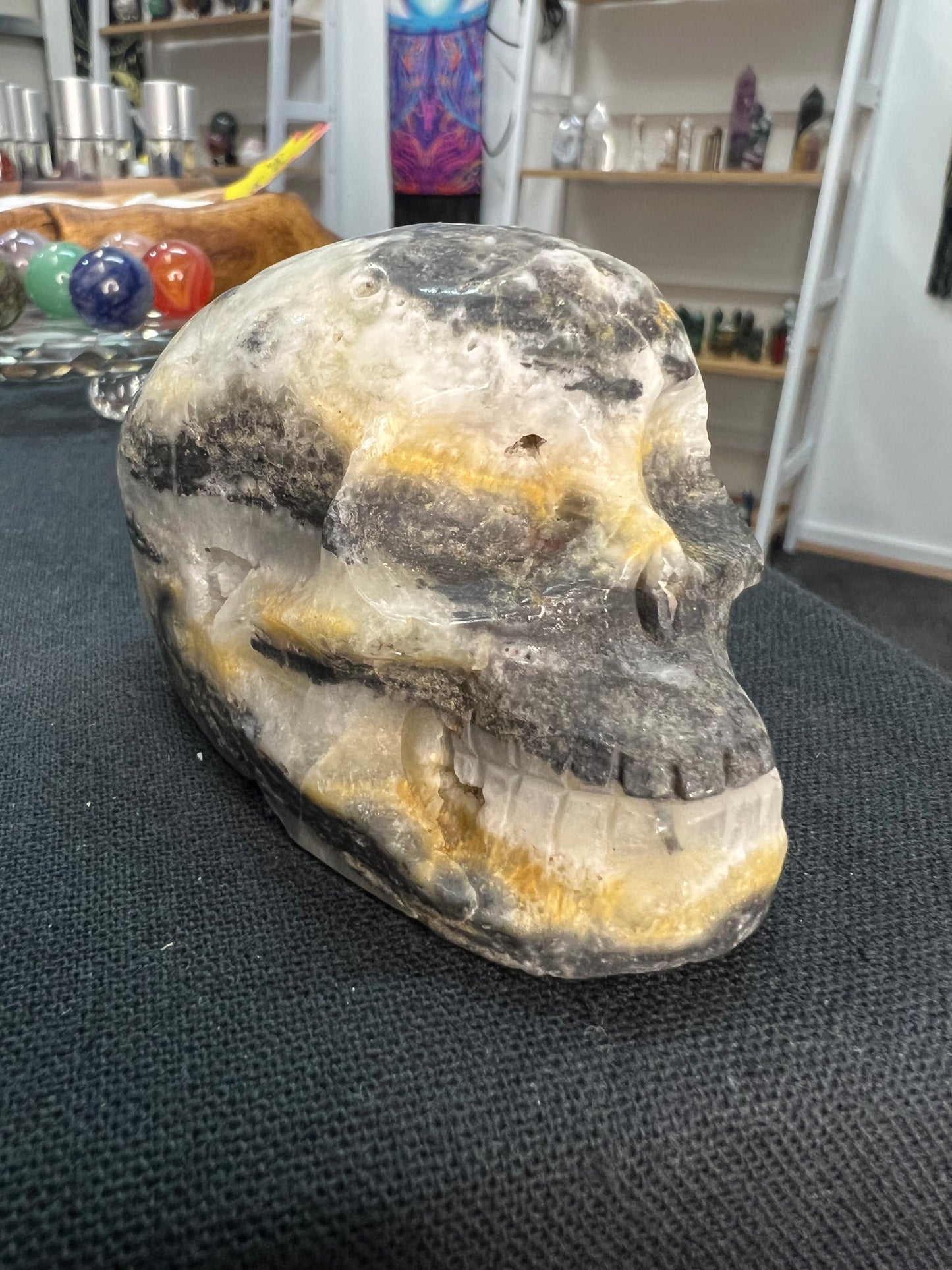 Sphalerite Skull Carving